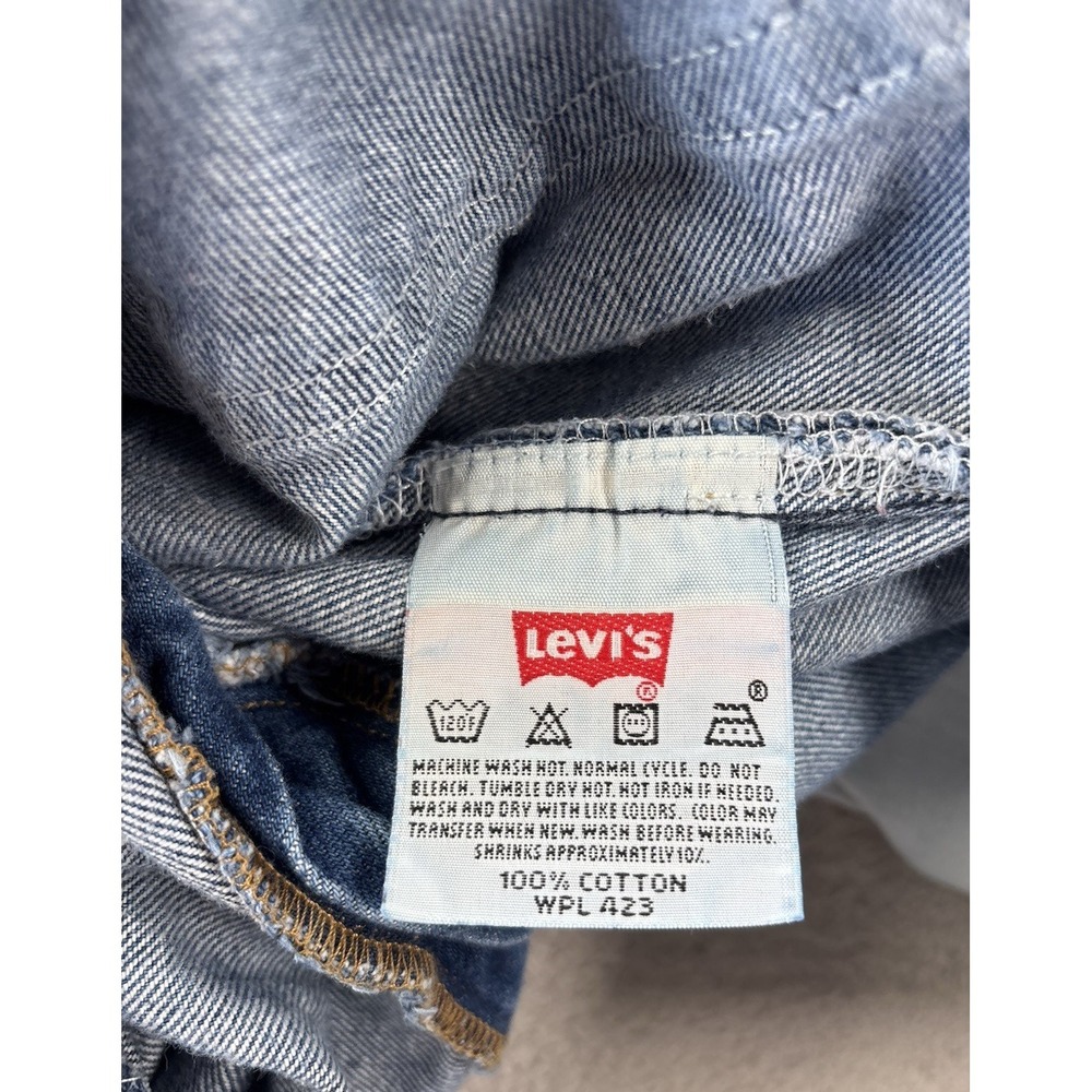 Levis 501 Jeans Mens 36x34 (Fits 34x29) Blue Button Fly Straight Leg - Picture 8 of 12
